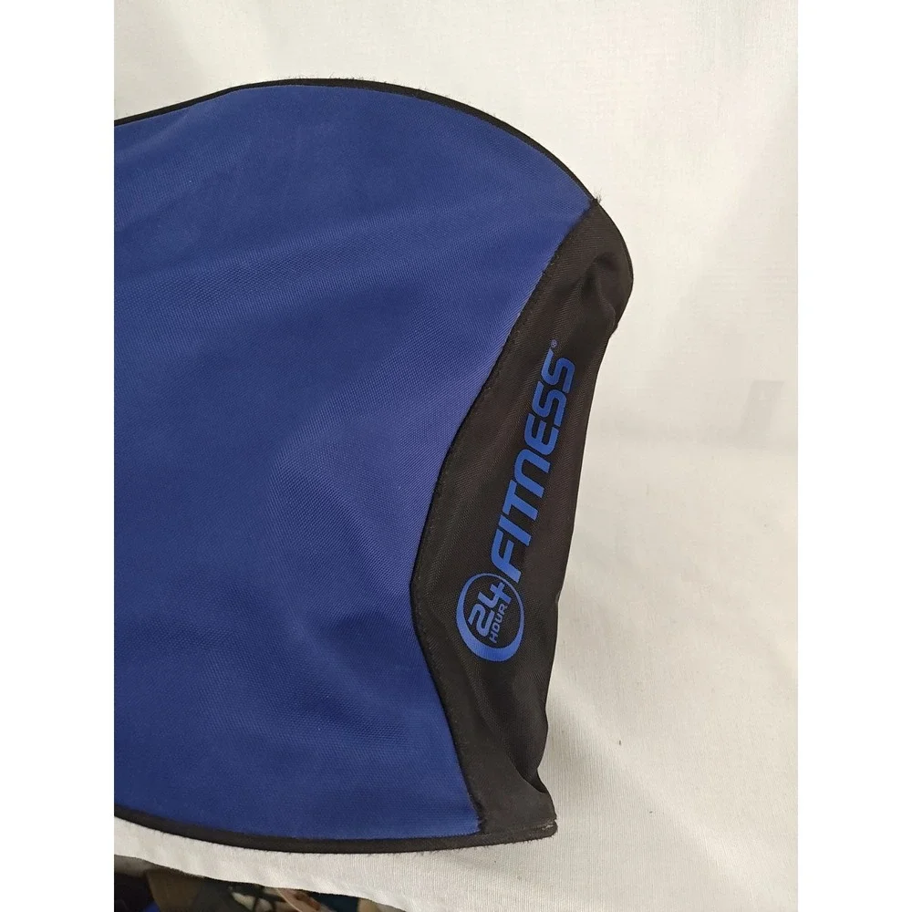 24 Hour Fitness‎ Gym Bag Sports Duffle Travel Blue Vintage Canvas With Strap